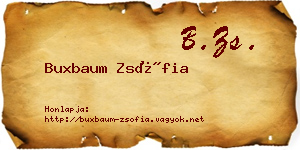 Buxbaum Zsófia névjegykártya